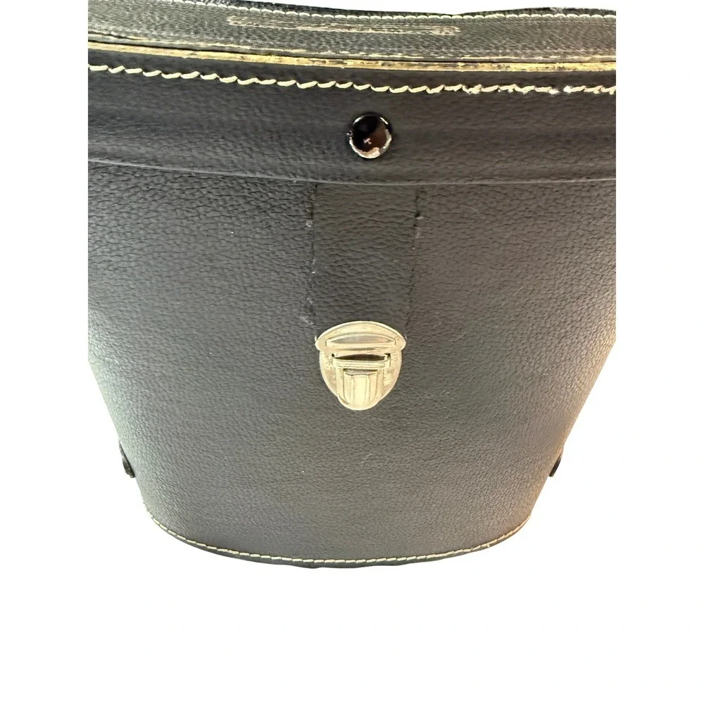 Tasco Binocular Case Vintage Japan Black Blue‎ Velvet Lining Hard Shell Strap